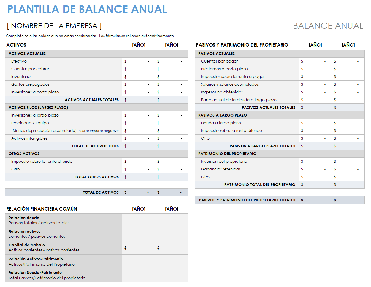 Balance anual