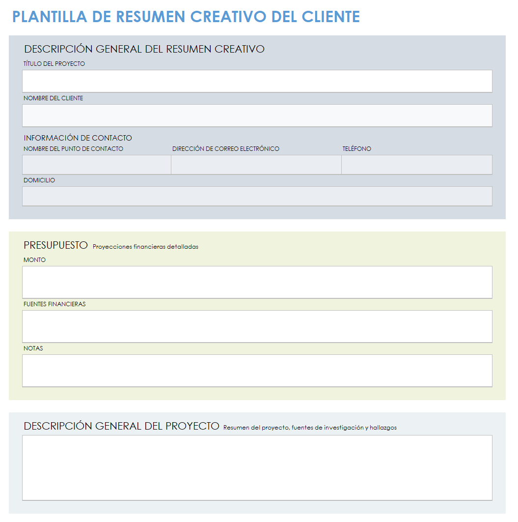 Resumen creativo del cliente