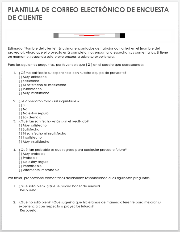 CORREO ELECTRÓNICO DE LA ENCUESTA DEL CLIENTE