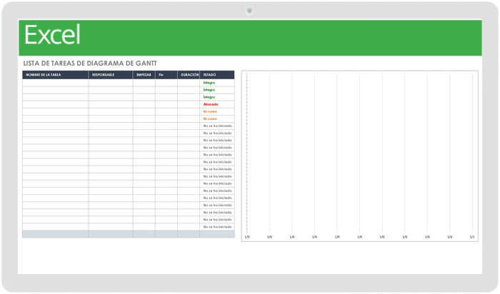 Gantt Chart Task List - ES