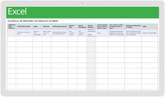 Registro de Riesgos de RRHH