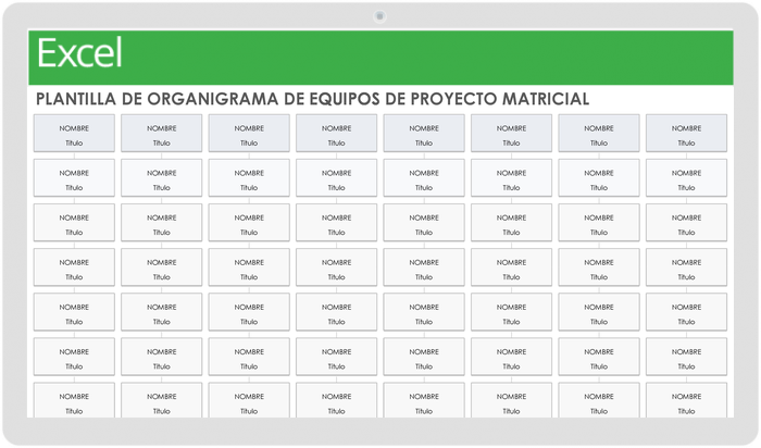 Plantilla de organigrama de equipos de proyectos Matrix