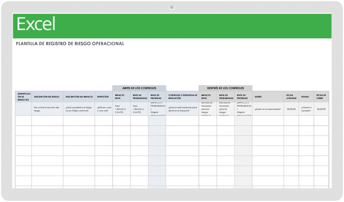 Registro de Riesgos Operacionales