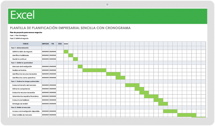 Plantilla de Planificación Empresarial Simple Con Línea de Tiempo