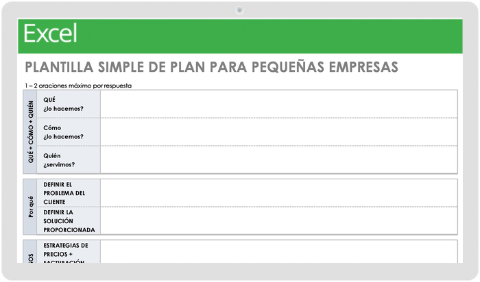 Plan simple para pequeñas empresas