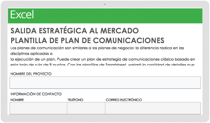 PLANTILLA DE PLAN ESTRATÉGICO DE COMUNICACIONES DE IR AL MERCADO