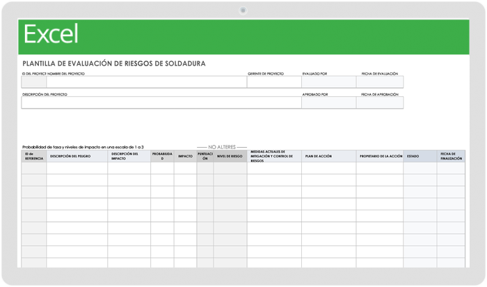 EVALUACIÓN DE RIESGO DE SOLDADURA